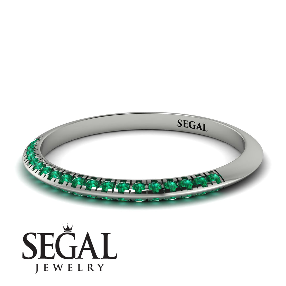 Hidden Emerald Wedding Band - Anastasia No. 6